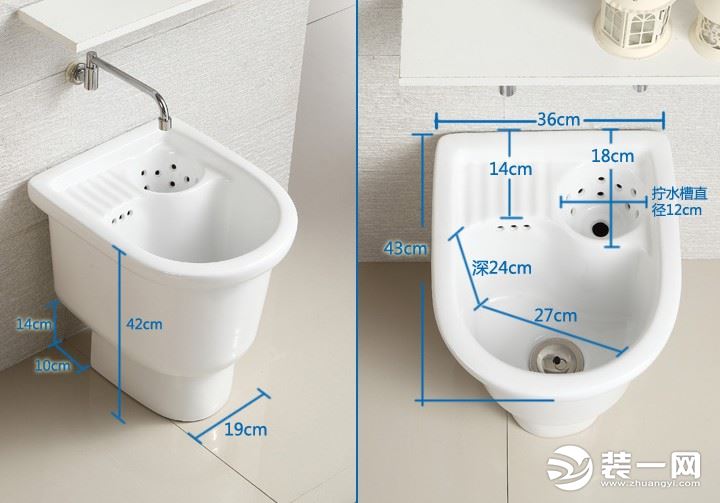 陶瓷拖把池尺寸效果图