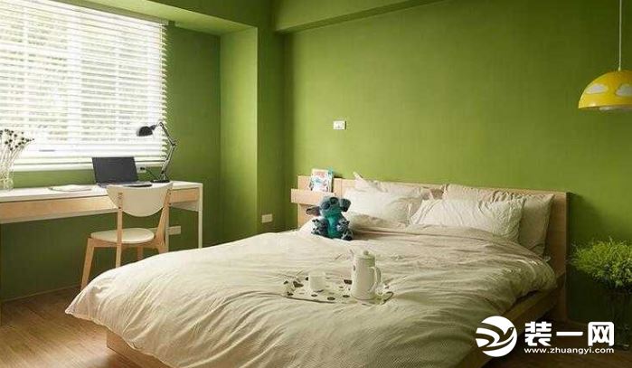 卧室背景墙颜色搭配绿色