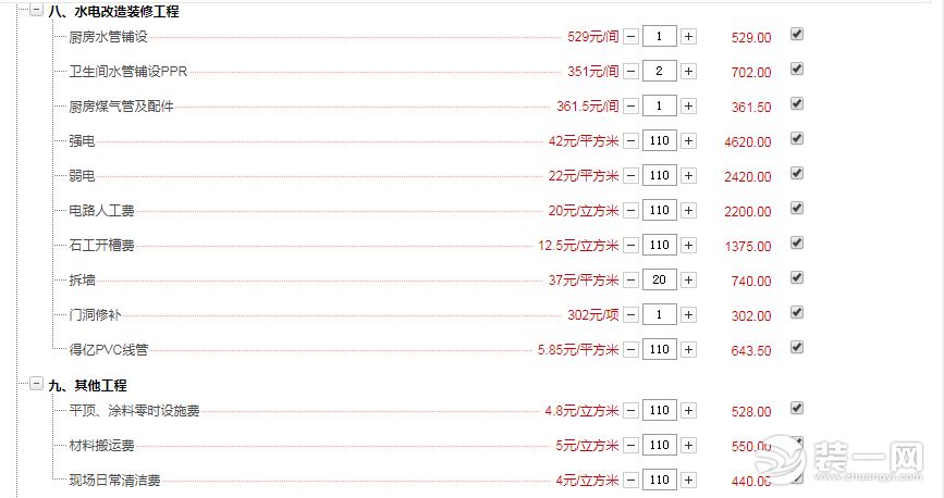 家庭装修报价单范本分享