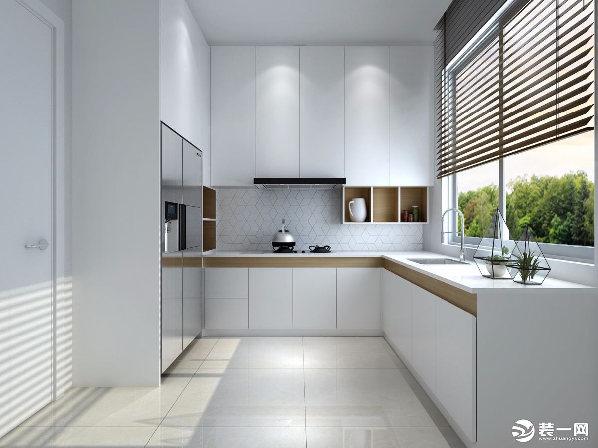 现代厨房壁橱效果图-上海装潢网