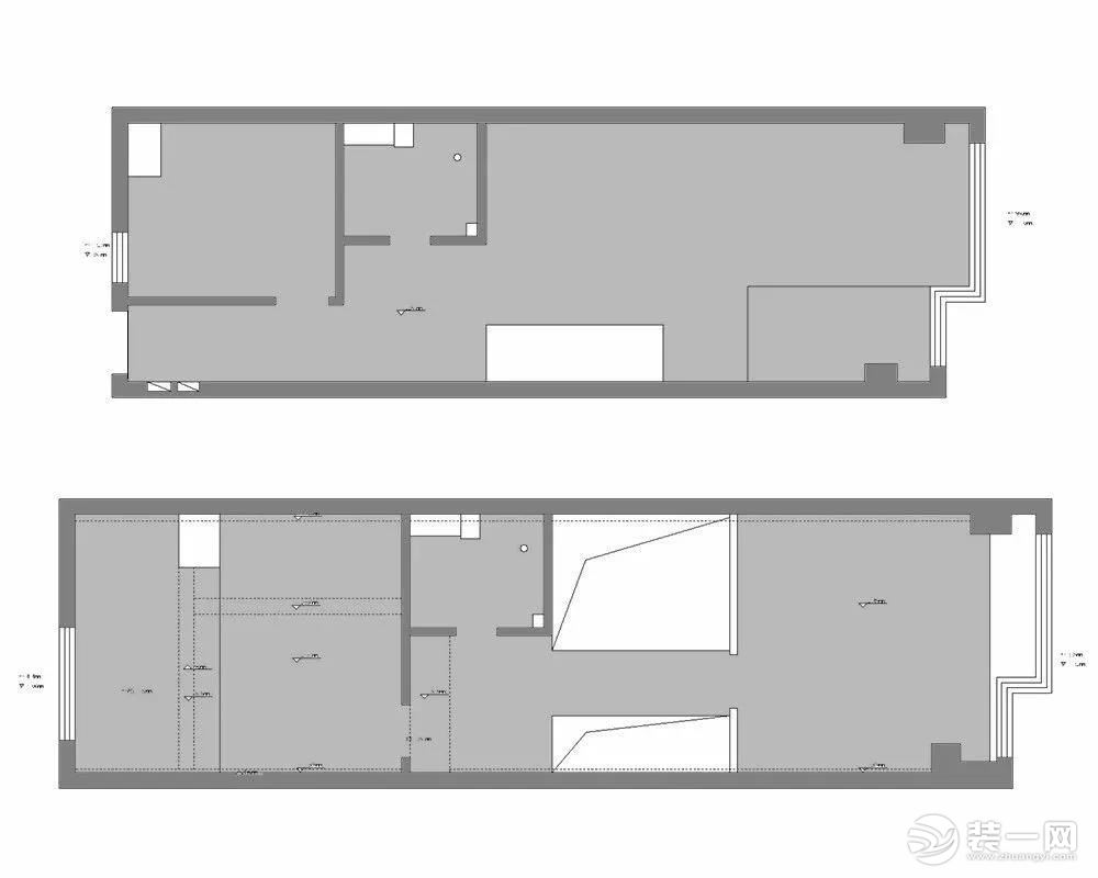 挑高公寓装修loft公寓装修案例--原始户型图