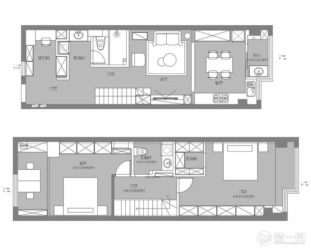 挑高公寓装修loft公寓装修案例--改好平面图