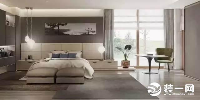 褐色主题大空间卧室设计图