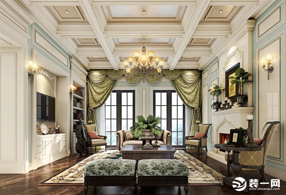 上海星杰装饰现代美式装修风格--客厅沙发