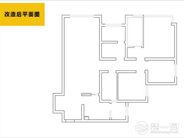 现代简约风装修效果图改造后平面图