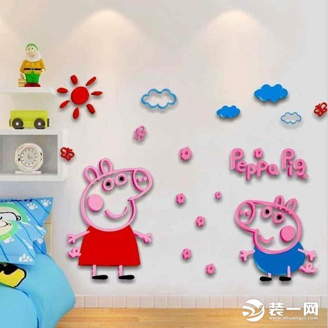 小猪佩奇装饰儿童房设计图片