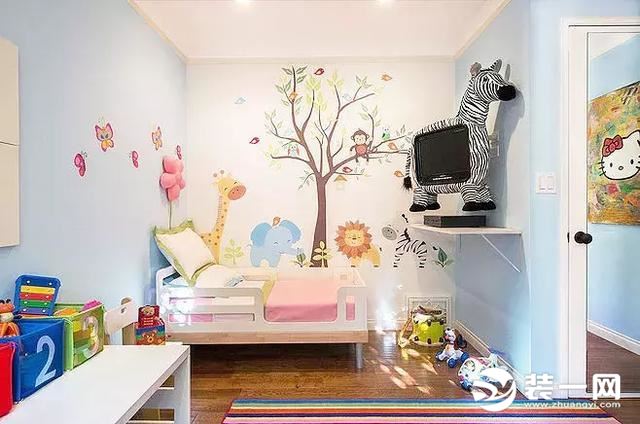儿童房手绘墙设计图案二
