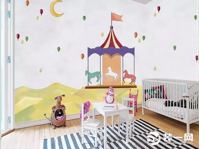 儿童房手绘墙设计图案九