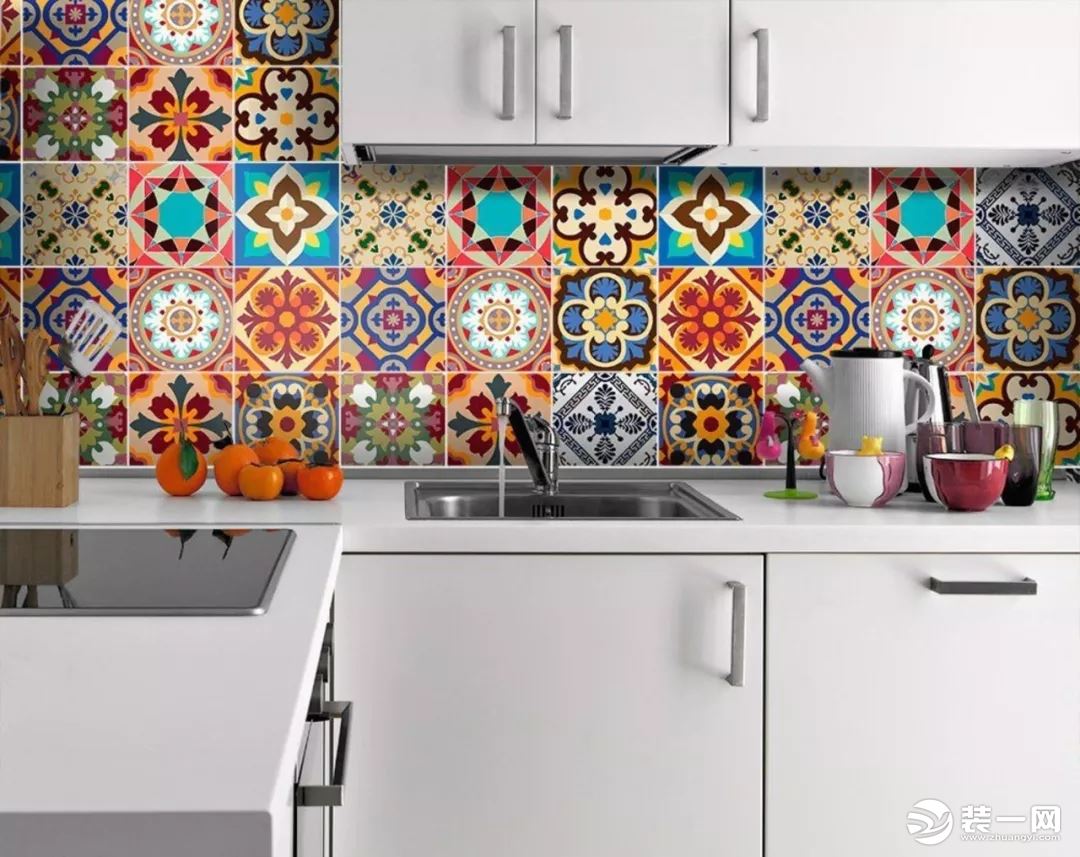 墙面瓷砖搭配装修风格图片--厨房花色瓷砖拼接