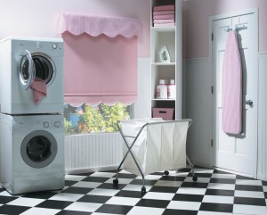 别墅家用独立洗衣房设计图片大全--粉色少女风格