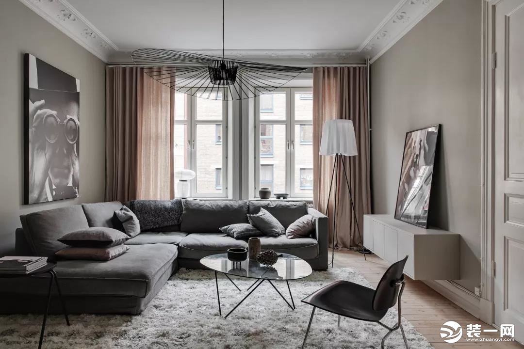 65平米极简北欧风小户型装修案例--客厅沙发