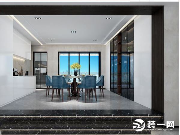 东莞名雕高端家装316平米现代风格别墅餐厅装修效果图