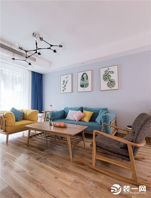北欧风格清爽简约沙发背景墙软装搭配案例