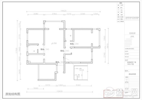 合肥甜蜜屋装饰装修原始结构图