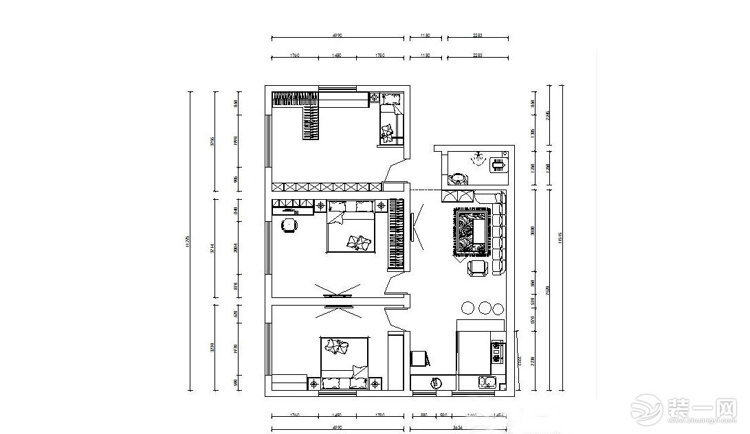 襄阳精工艺匠装饰现代简约风格户型图