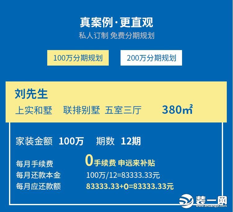 上海申远空间设计：申邦付|500万超高额度装修分期服务 零利率省钱更省心