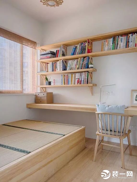 原木风装修加日式装修风格、两居室装修效果之书房