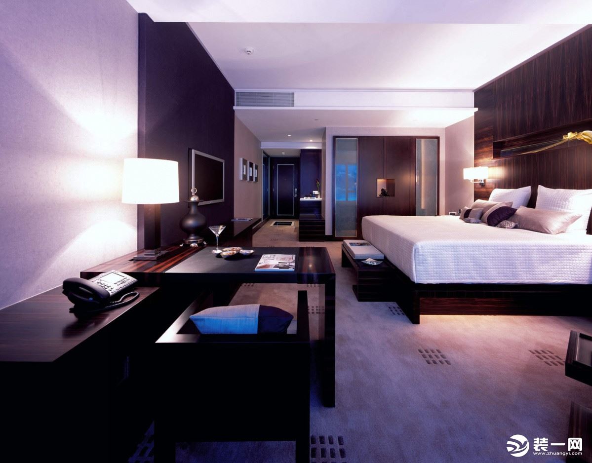 小型宾馆轻奢装修效果图之轻奢大床房