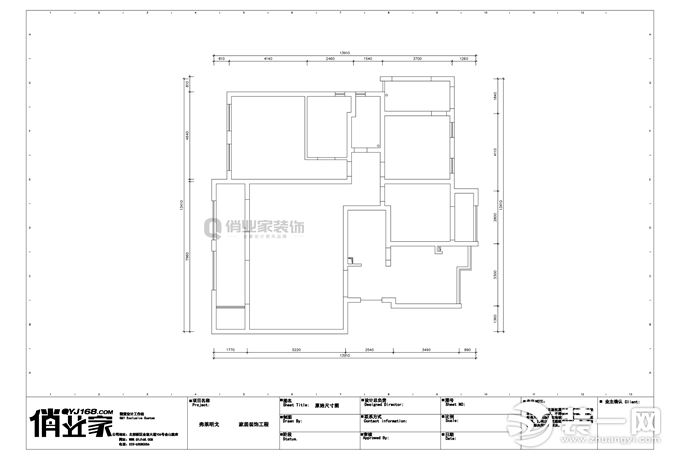 重庆俏业家装饰三居室现代风格装修原始户型图