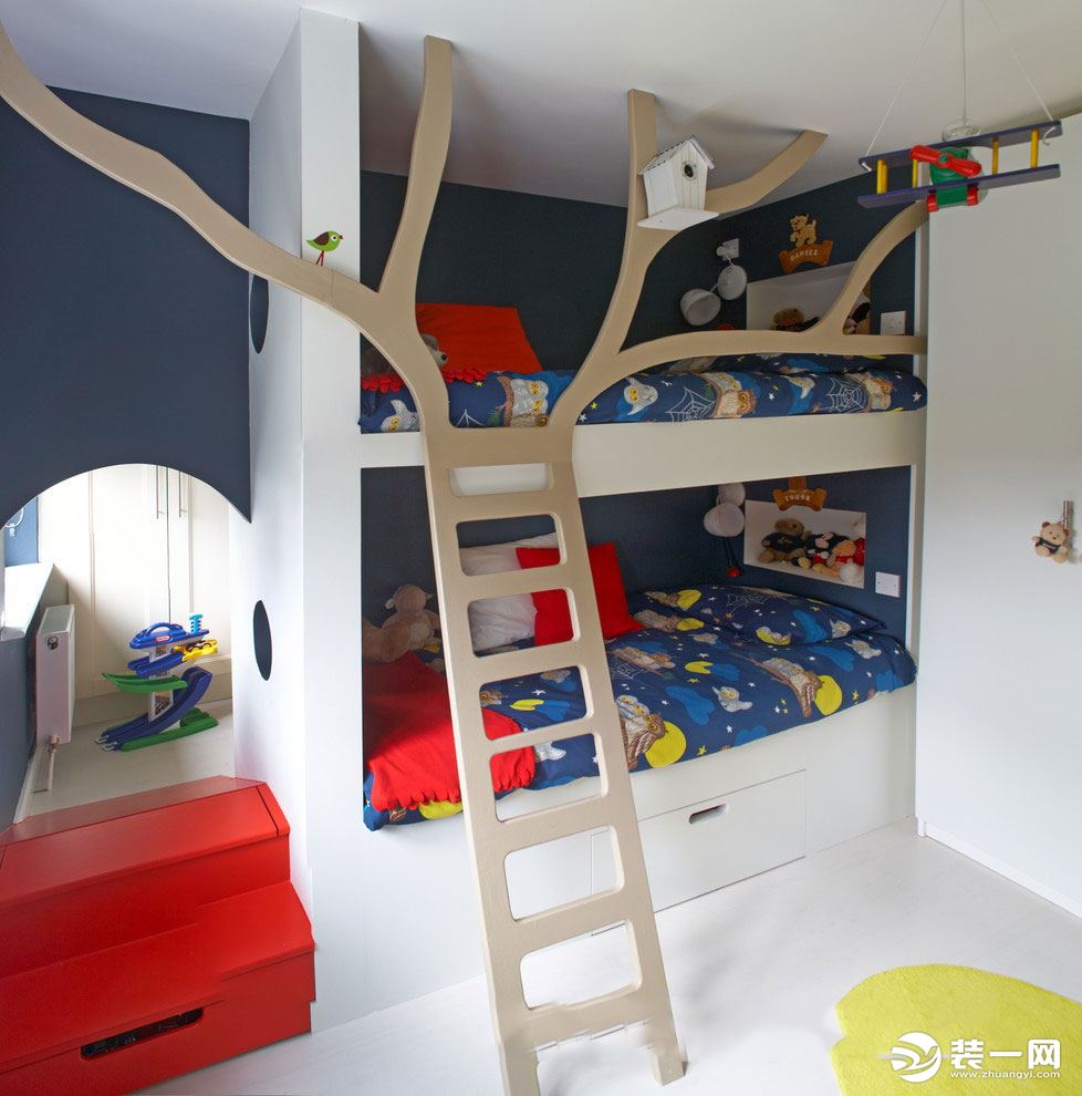 儿童房现代风格上下铺设计图片