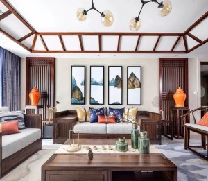 经典红木沙发装修效果图之新中式风格现代与古典的结合