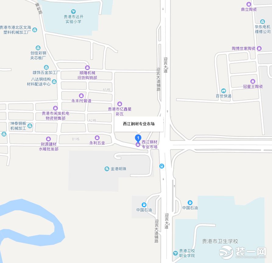 贵港建材市场西江钢材地图浏览