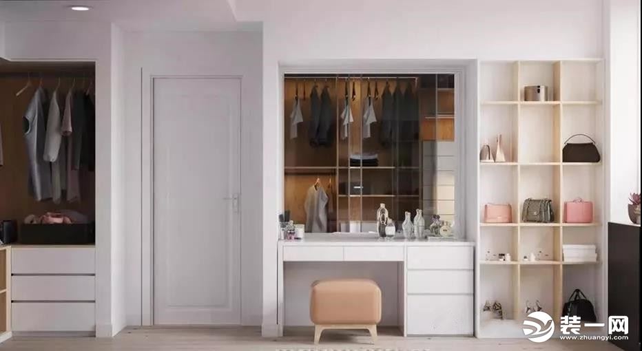 家居一体化设计 一体化衣柜+梳妆台 图片