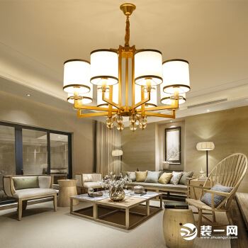 客厅吊灯装饰新中式风格效果图