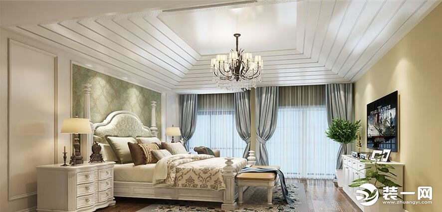 临安中博装饰设计公司 卧室欧式复古风格效果图