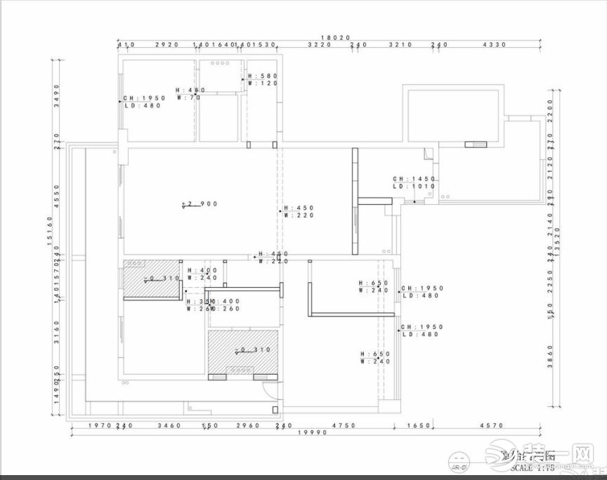 保利中央海岸220平简约风格之原始改造图