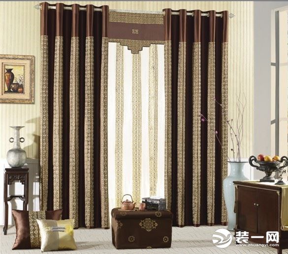 室内中式窗帘款式效果图图片
