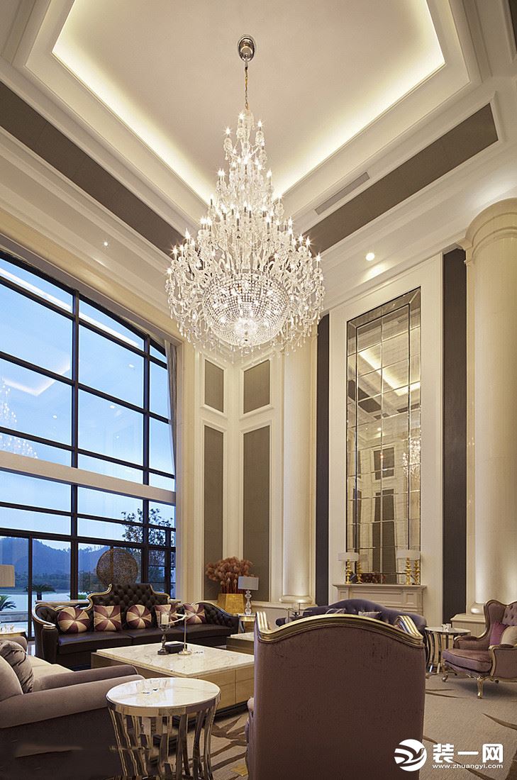 唯美客厅水晶灯装修效果图大全之轻奢风格客厅水晶灯