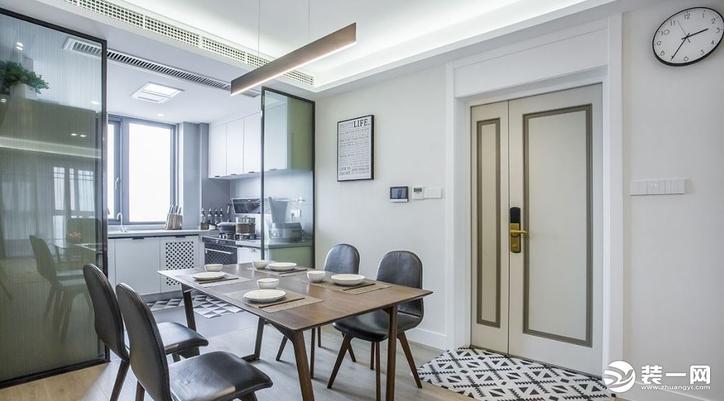 宁波120平米现代简约风格三室一厅户型厨房装修效果图