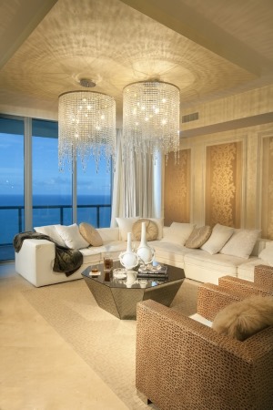 唯美客廳水晶燈裝修效果圖大全之輕奢風格客廳水晶燈