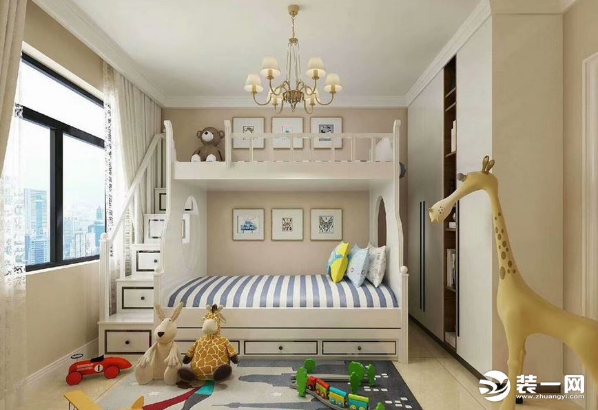 新房装修设计效果图 儿童房安装上下床装修效果图