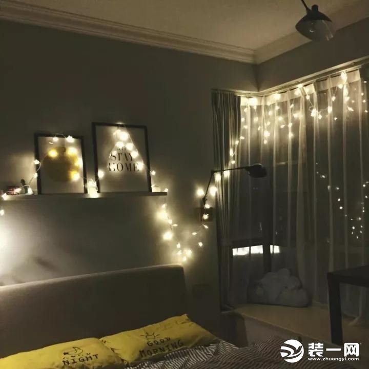 串串灯打造的家居夜景超浪漫