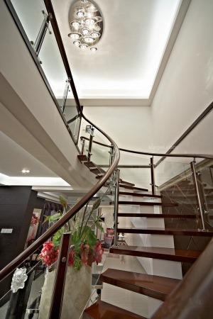 新中式玻璃樓梯圖片