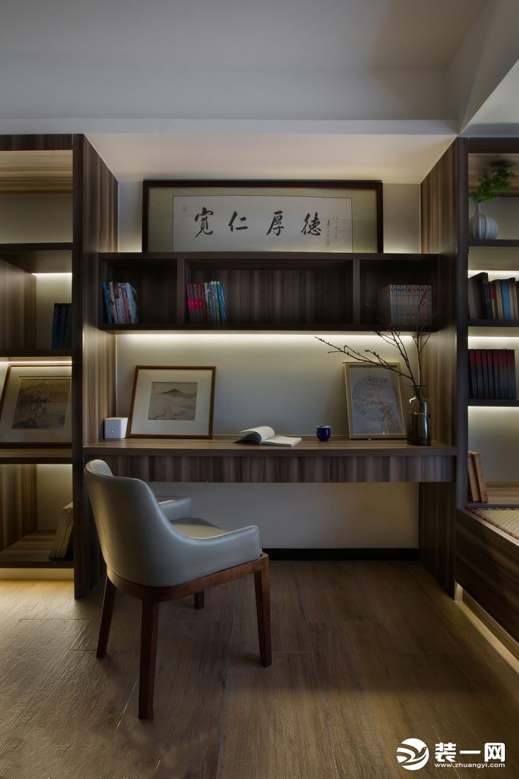美观大气客厅敞开式书房装修效果图大全之中式风格