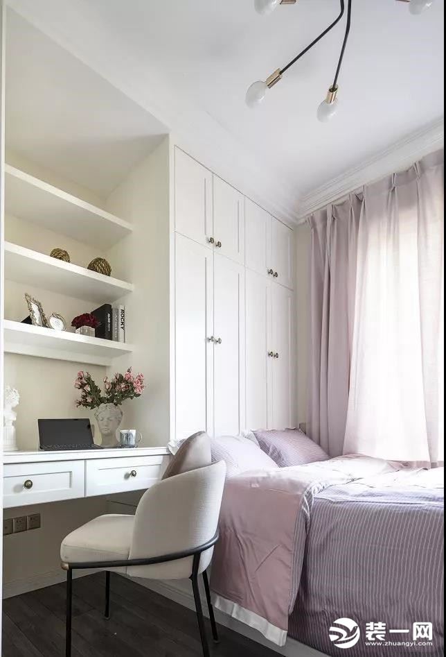 117平米法式轻奢风格搭配灰粉三居室装修效果图之次卧