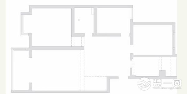 90平三居室户型平面图