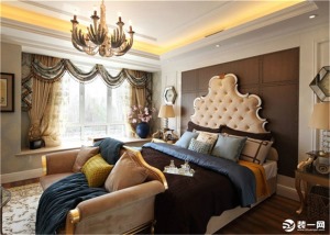 160平四居室法式风格效果图之卧室