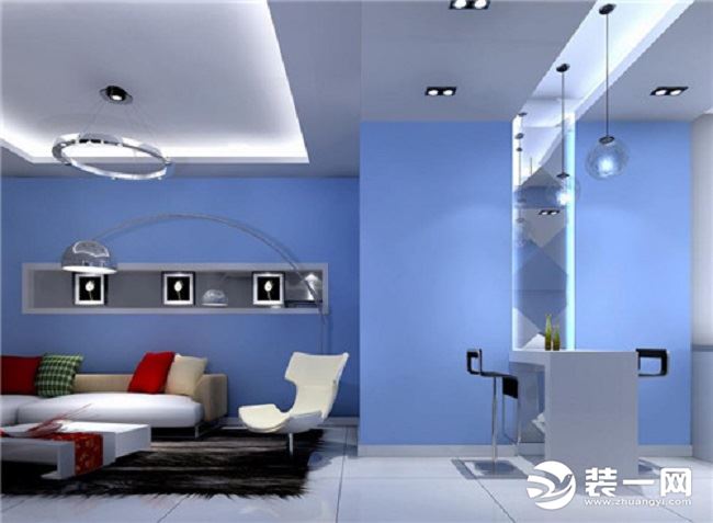 客厅墙面颜色搭配蓝色效果图