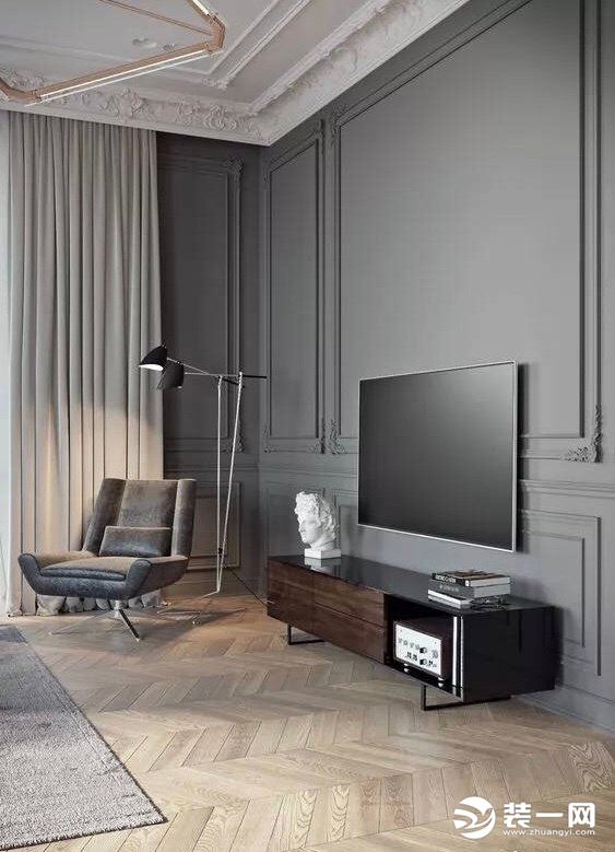 沙发背景墙石膏线造型设计效果图分享 让你的家设计感十足