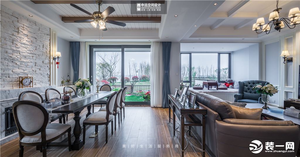 上海申远空间设计简美别墅大客厅装修