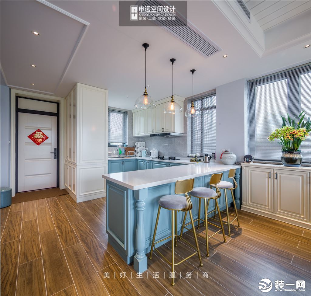 上海申远空间设计简美别墅厨房装修