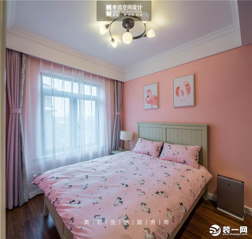 上海申远空间设计简美别墅卧室装修