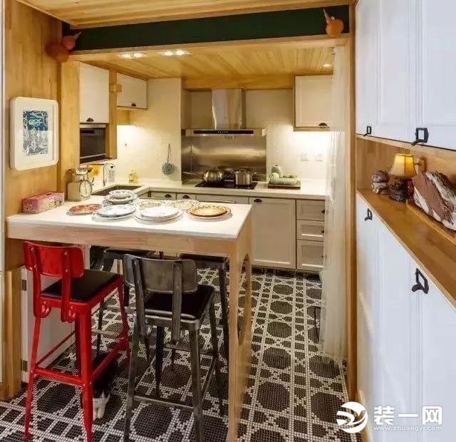 43㎡日式原木风设计厨餐厅效果图
