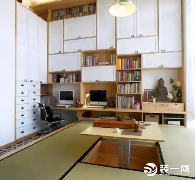 43㎡日式原木风设计书房效果图