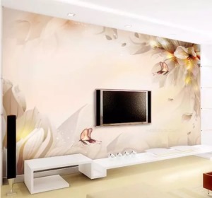 客廳電視墻瓷磚鋪貼效果圖實例