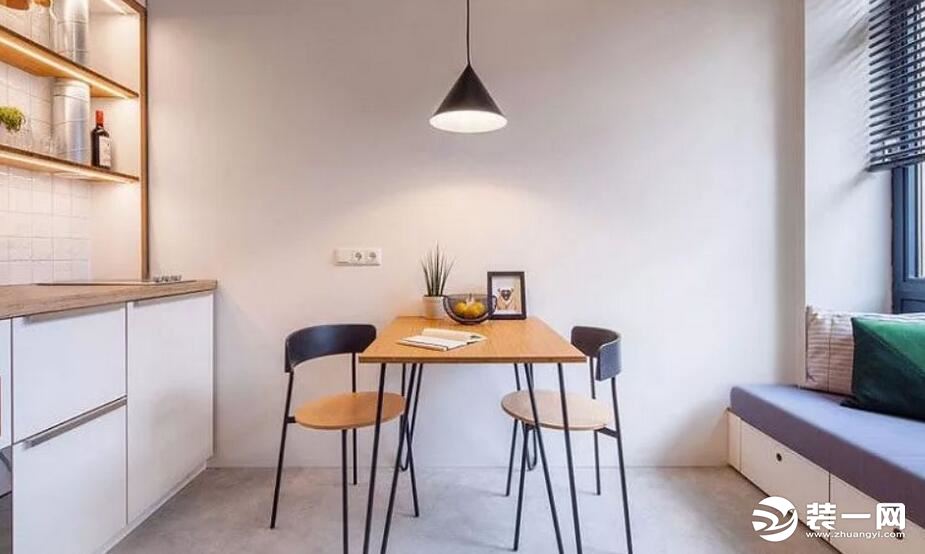 30平米现代简约单身公寓loft餐桌装修效果图